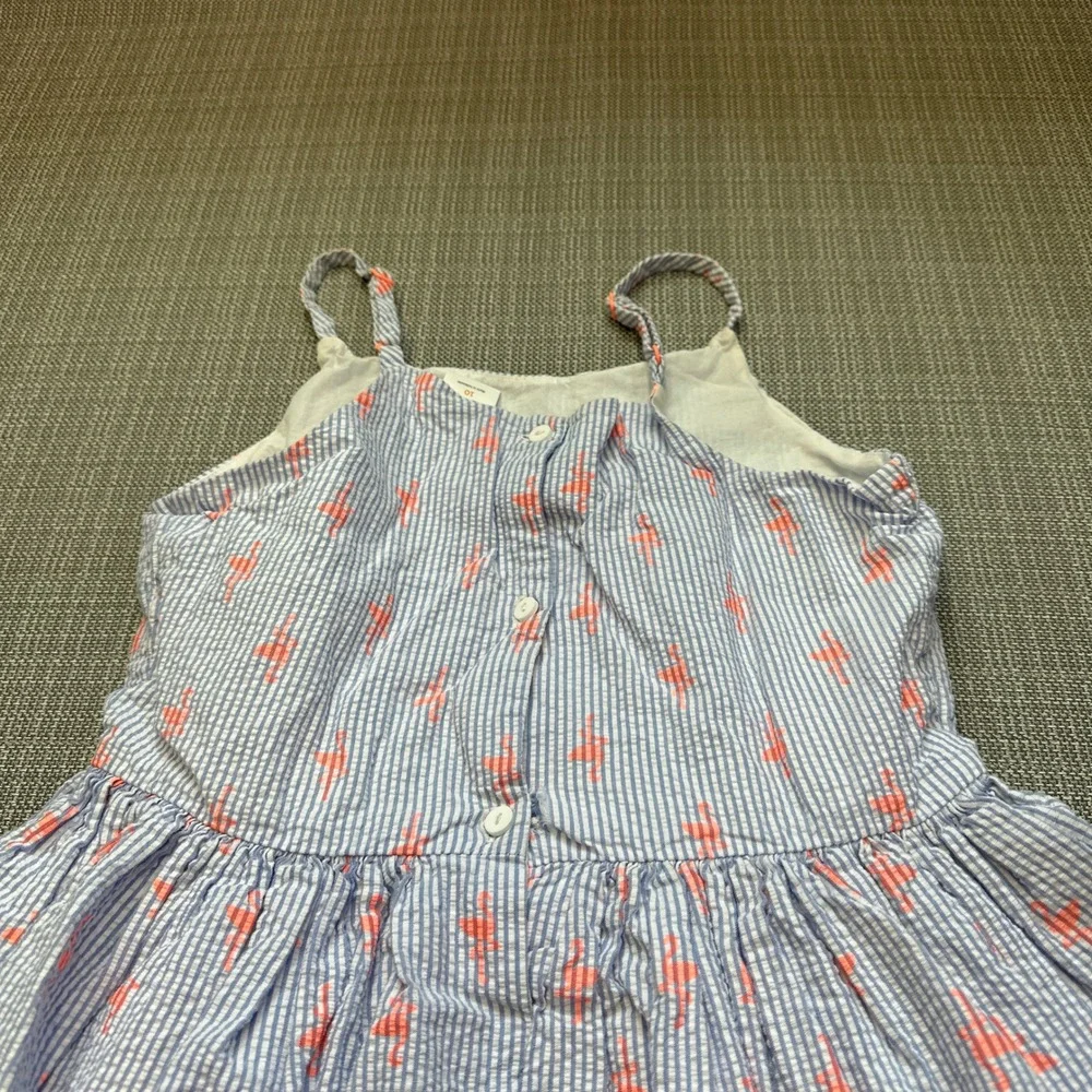 Gymboree Seersucker Flamingo Dress Size 10 Sundress Beach Summer Lined‎